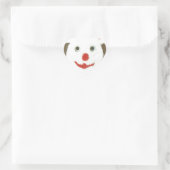 赤い鼻、口、耳を持つ白いクマ（サンタ） ハートシール (バッグ)