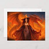 赤い龍と燃え盛る火の魔女 シーズンポストカード (正面/裏面)