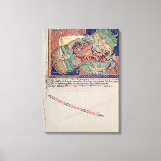 赤い龍を飲み込む地獄の顎 キャンバスプリント (正面)