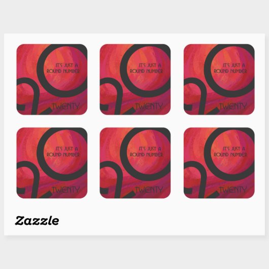 赤い10年の誕生日 スクエアシール (シート)