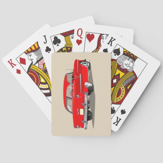 赤い1955年のShoeboxのトランプ トランプ (裏面)