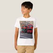 赤い2階建てバス Tシャツ (正面フル)