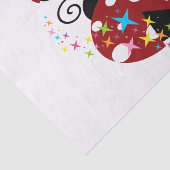 赤い3および星を持つ黒いてんとう虫 薄葉紙 (詳細)