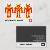 赤い3および黄色いロボット 名刺 (正面/裏面)