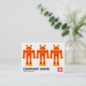 赤い3および黄色いロボット 名刺 (スタンド正面)