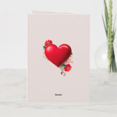 赤い3Dハートと絵を描花油 シーズンカード (裏面)