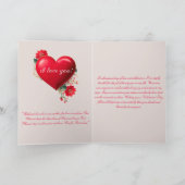 赤い3Dハートと絵を描花油 シーズンカード (内部)