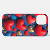 赤い3Dハートの日常保護グリップ 日常使い用 Case-Mate iPhoneケース (裏面 (横))