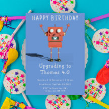 赤い3Dロボット 男の子の誕生日パーティー