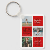 赤い4フォトおもしろいボックスクラス年キーチェーン キーホルダー (正面)