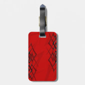 赤い"とげ"の荷物のラベルの黒 ラゲッジタグ (裏面縦)