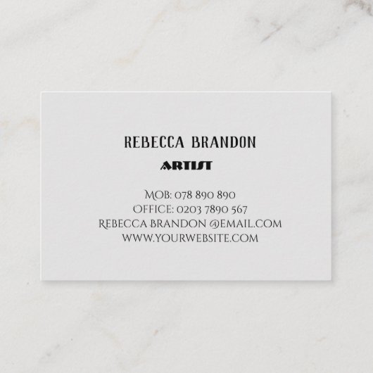 赤い（ばちゃばちゃ）跳ねるの抽象芸術のペンキのスプレーの名刺 名刺 (裏面)