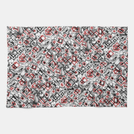 赤い キッチンタオル