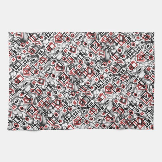 赤い キッチンタオル (横)