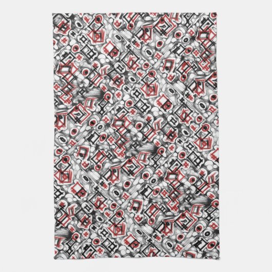 赤い キッチンタオル (縦)