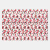 赤い「クラス」の犬のラベルとドットのパターン ラッピングペーパーシート (正面3)