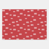 赤い「クラス」の犬のラベルとドットのパターン ラッピングペーパーシート (正面2)