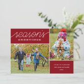 赤い「シーズンの挨拶」写真2枚 シーズンカード (スタンド正面)