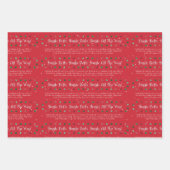 赤い「ジングルベル」クリスマスカロル ラッピングペーパーシート (正面3)