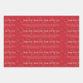 赤い「ジングルベル」クリスマスカロル ラッピングペーパーシート (正面2)