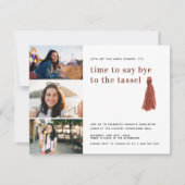 赤い|タッセルを卒業写真パーティーに別れ 招待状 (正面)