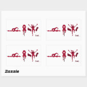 赤い「トリ漫画」のロゴが付いた製品の様々 長方形シール (シート)