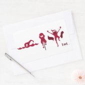 赤い「トリ漫画」のロゴが付いた製品の様々 長方形シール (封筒)