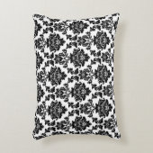 赤い「ホーム」ダマスクバック付きアクセント枕 アクセントクッション (正面(垂直))