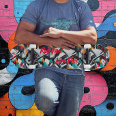 赤い「ライド・ファースト・ライブ・フリー」モットーのエギー・グラフィティ スケートボード