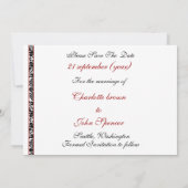 赤い「保存日」発表 招待状 (裏面)