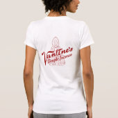 赤い"内部FLAME/TEMPLEの香"レディースTシャツ Tシャツ (裏面)