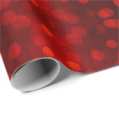 赤い《写真》ぼけ味モダンのクリスマスライト抽象芸術パターン ラッピングペーパー (ロールコーナー)
