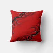 赤い"煙"の枕の黒 クッション (裏面)