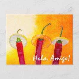 赤い、熱い、チリ ポストカード