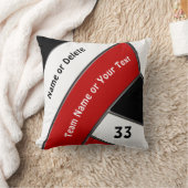 赤い、白黒カスタムなバレーボールのギフトのアイディア クッション (ブランケット)