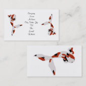 赤い、白黒コイの名刺 名刺 (正面/裏面)