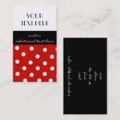 赤い、白黒水玉模様 名刺 (正面/裏面)