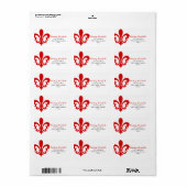 赤い(紋章の)フラ・ダ・リ ラベル (フルシート)