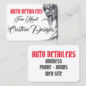 、赤い、自動Detailers白い黒い、Black&の灰色の鬼 名刺 (正面/裏面)