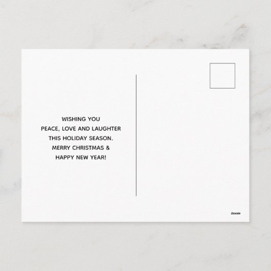 赤い（鳥）ショウジョウコウカンチョウの冬の自然写真クリスマス シーズンポストカード (裏面)