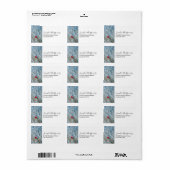 赤い（鳥）ショウジョウコウカンチョウの冬の自然写真クリスマス ラベル (フルシート)