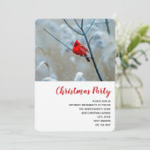 赤い（鳥）ショウジョウコウカンチョウの冬の自然写真クリスマス 招待状 (スタンド正面)