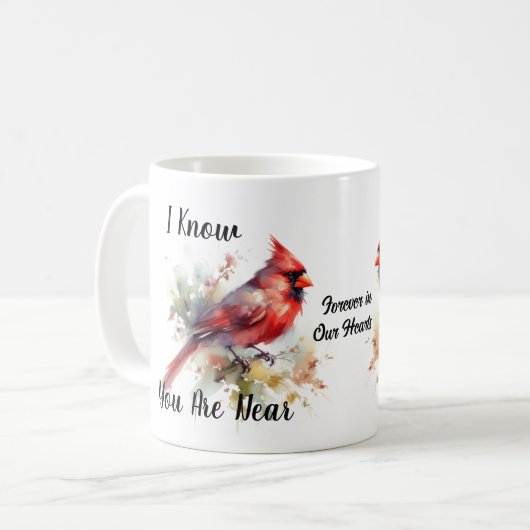 赤い(鳥)ショウジョウコウカンチョウの水の色をカスタマイズ コーヒーマグカップ (正面左)