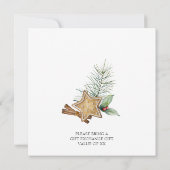 赤い（鳥）ショウジョウコウカンチョウの鳥が松メリーの小さなクリスマス 招待状 (裏面)