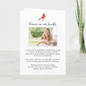 赤い（鳥）ショウジョウコウカンチョウの鳥葬儀写真順番 プログラム (裏面)