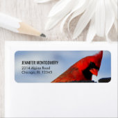 赤い(鳥)ショウジョウコウカンチョウオンウッドスタンプ ラベル (インサイチュ)