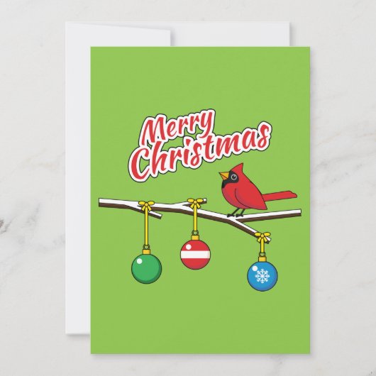 赤い（鳥）ショウジョウコウカンチョウオンクリスマスベアブランチ – メリークリスマス (正面)