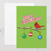 赤い（鳥）ショウジョウコウカンチョウオンクリスマスベアブランチ – メリークリスマス (正面/裏面)