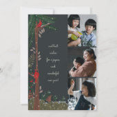 赤い(鳥)ショウジョウコウカンチョウツリーの休日クリスマスフォト シーズンカード (裏面)