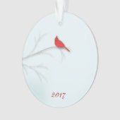 赤い（鳥）ショウジョウコウカンチョウ編集可能フォトオーナメント オーナメント (正面)
